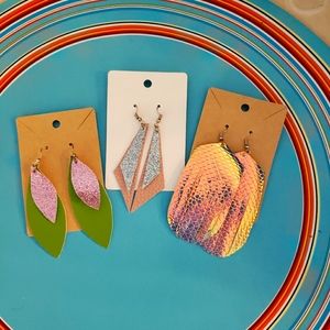 Earrings, 3 sets